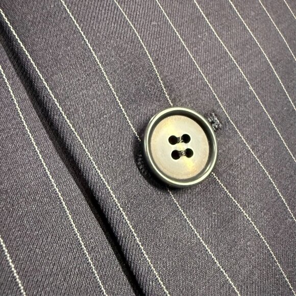 Coppley Suit 2pc Pinstripe 3btn Navy Blue 100% Wool 42T 38x33 - Picture 4 of 12